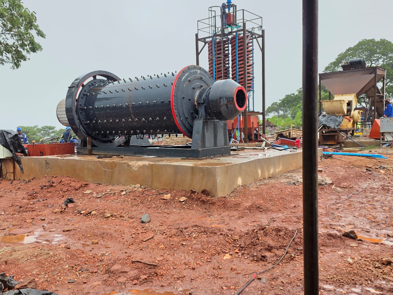 Ball mill installed on cast plinth